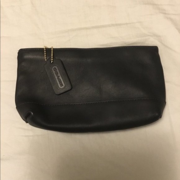 Coach Handbags - Vintage Coach Black Leather Makeup Bag
